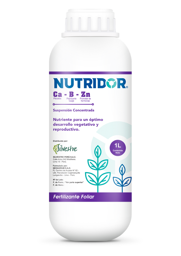 NUTRIDOR CALCIO BORO ZN X 1 L. (Calcio boro zinc)