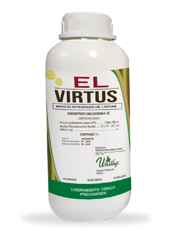 EL VIRTUS X 1 LT  (Virus de la poliedrosis nuclear, Bacillus thuringiensis Var. Kurstaki.)