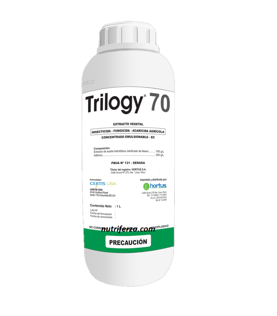 TRILOGY 70 X 1 LT ( Extractos de aceite hidrofóbico clarificado de Neem)